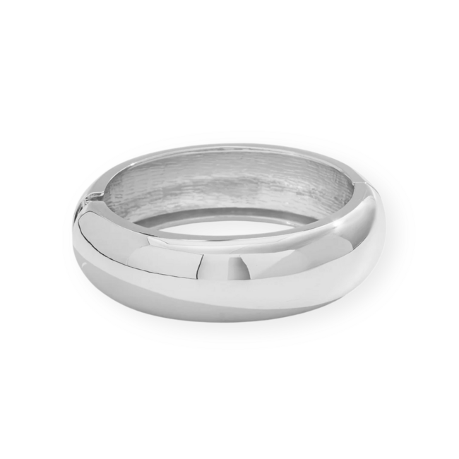 Bold Bangle - Zilverkleurig | 18 x 2 cm | Stainless Steel