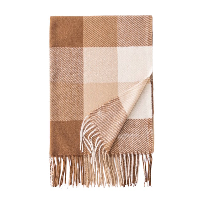 Sjaal Ruit/Checker - Bruin | 195 x 65 cm | Polyester