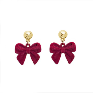 Fashion Favorite Strik/Bow Oorbellen - Rood