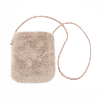 Fashion Favorite Fluffy Tasje - Brown Tea / Beige