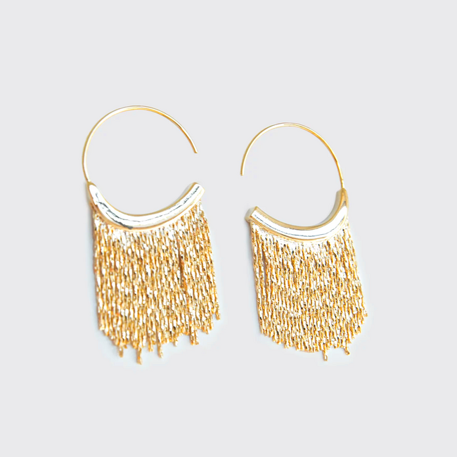 Tassle Oorbellen - Goudkleurig | 4,3 x 2,5 cm | Bijoux/Staal