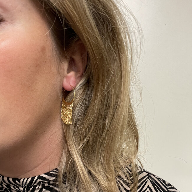 Tassle Oorbellen - Goudkleurig | 4,3 x 2,5 cm | Bijoux/Staal