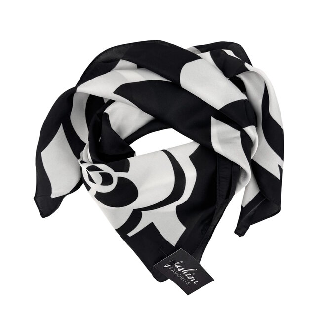 Satijnlook Sjaal - Retro Bloem | 65 x 65 cm | Polyester