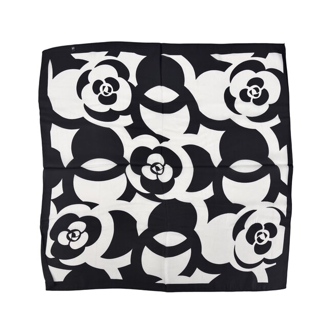 Satijnlook Sjaal - Retro Bloem | 65 x 65 cm | Polyester