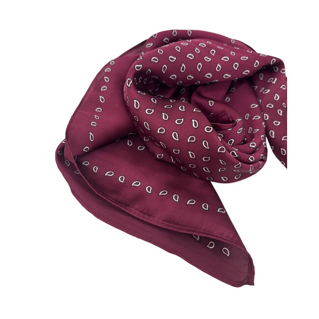Satijnlook Sjaal - Bordeaux Drop | 65 x 65 cm | Polyester