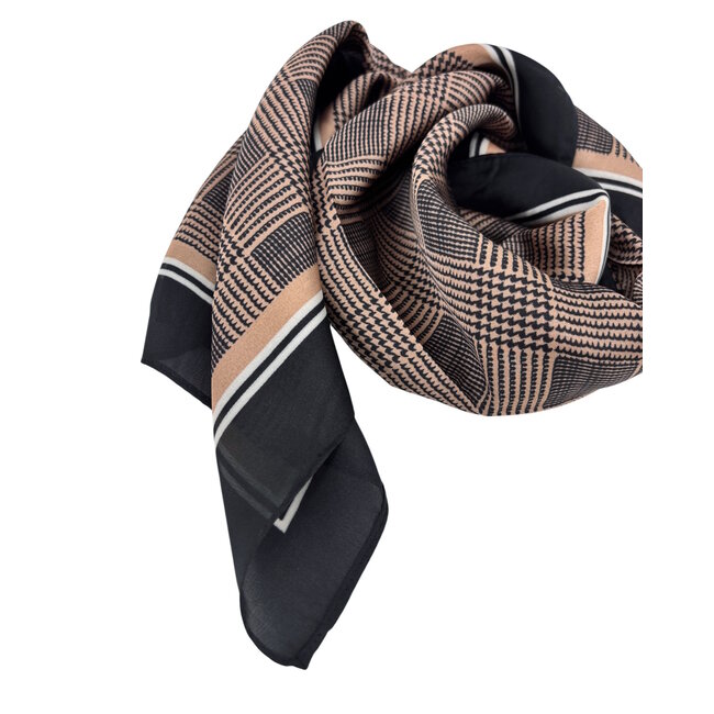 Satijnlook Sjaal - Vintage Ruit | 65 x 65 cm | Polyester