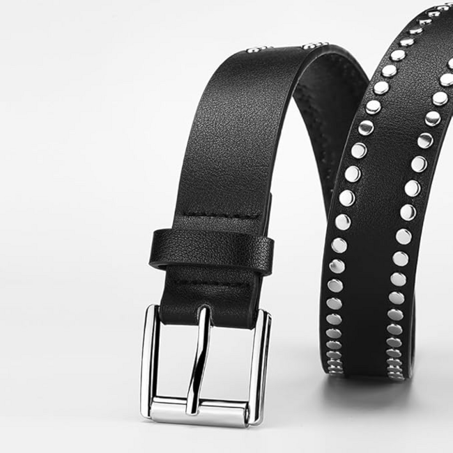 Stud Riem - Zwart | Riemmaat 95 cm | Kunstleer