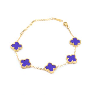 Fashion Favorite Clover Armband - Blauw/Goud