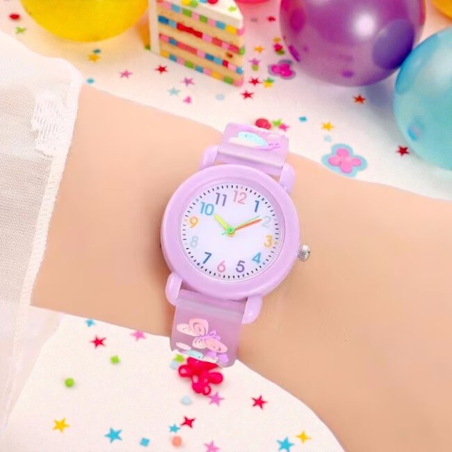 Kinderhorloge - Vlinder Lila