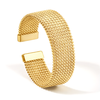 Fashion Favorite Bold Mesh Bangle - Goudkleurig