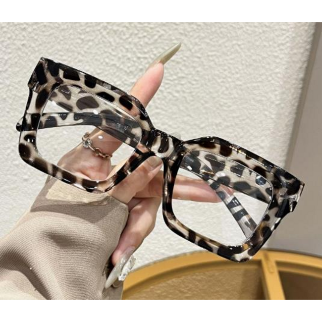 Bold Square Bril - Luipaard