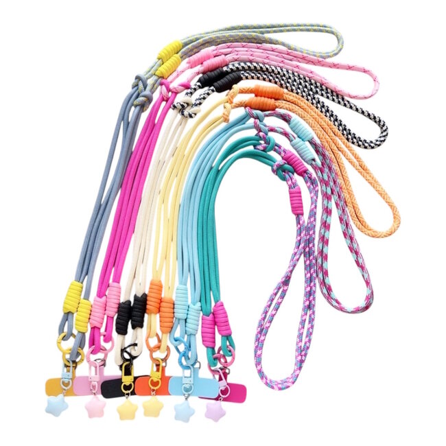 Telefoonkoord - Sterretje Geel/Oranje | Lengte 115 cm