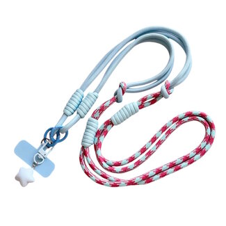 Fashion Favorite Telefoonkoord - Sterretje Blauw/Rood