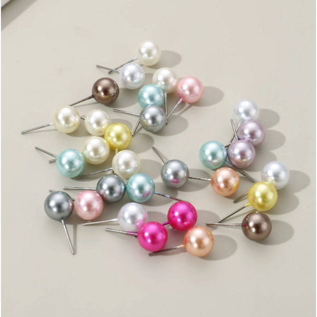 Parel Oorbellen - Pastel | Set 15 Paar | Bijoux