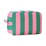 Toilettas - Streep Groen/Roze | 22 x 16 x 9 cm