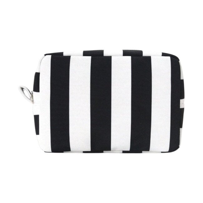 Toilettas - Streep Zwart/Wit | 22 x 16 x 9 cm