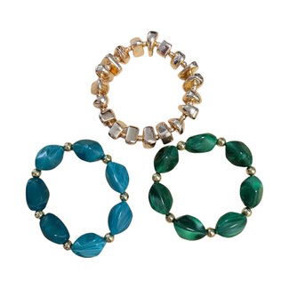 Fashion Favorite Gold Stones Armband - Petrol/Groen