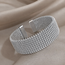 Bold Mesh Bangle - Zilverkleurig | 6,5 x 2,2 cm | Stainless Steel