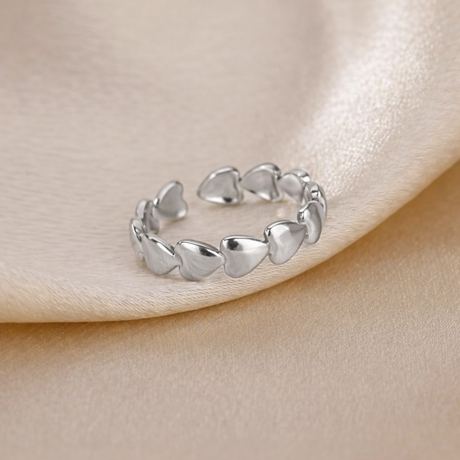 Ring - Hartje Zilverkleurig | Verstelbaar | Stainless Steel