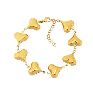 Fashion Favorite LOVE Hart Armband - Goudkleurig