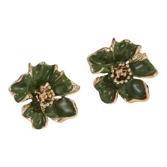 Fashion Favorite Flower Bloem Oorbellen - Groen