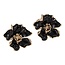 Fashion Favorite Flower Bloem Oorbellen - Zwart