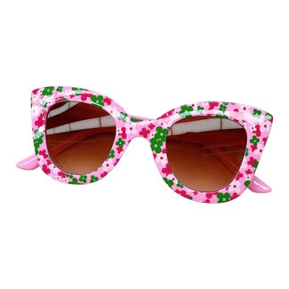 Fashion Favorite Kinder Zonnebril - Bloem Roze/Groen