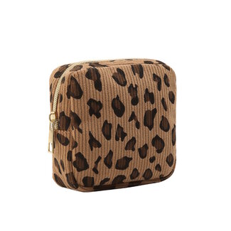 Fashion Favorite Corduroy Mini Make-up Tas - Luipaard