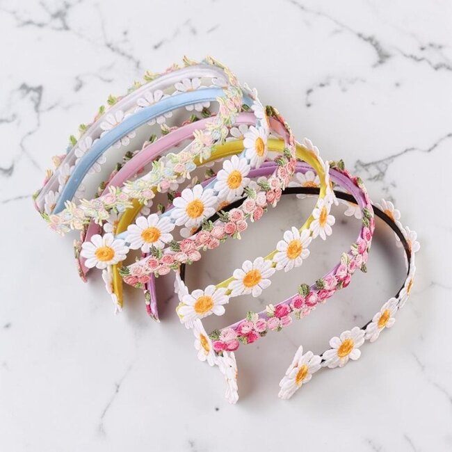 Kinder Haarband - Madelief Wit | Polyester