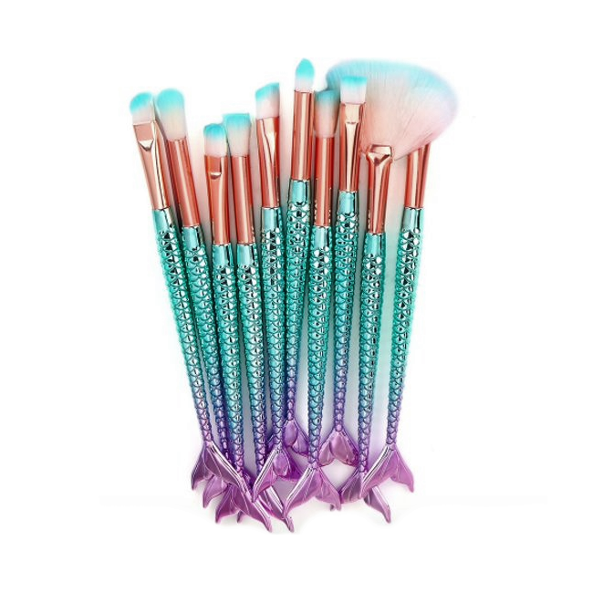 Make-up Kwasten - Kwastenset | Mermaid/Zeemeermin | 10 stuks