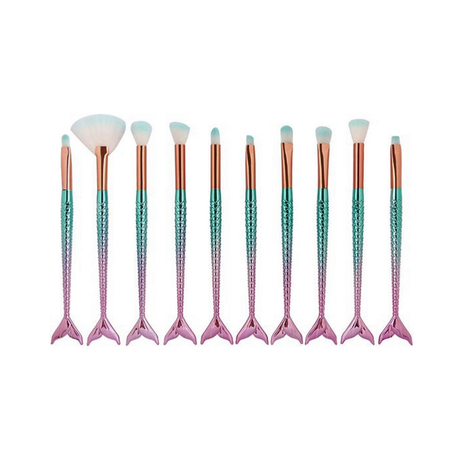 Make-up Kwasten - Kwastenset | Mermaid/Zeemeermin | 10 stuks