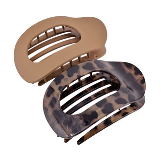 Fashion Favorite Set 2 stuks Haarclip - Luipaard/Bruin