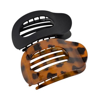 Fashion Favorite Set 2 stuks Haarclip - Zwart/Luipaard