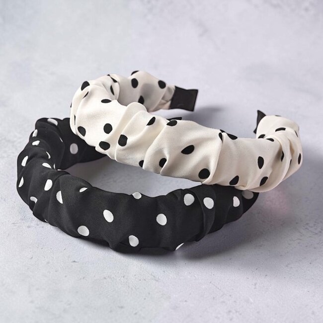 Polkadot - Stippen Diadeem/Haarband - Crème | Polyester