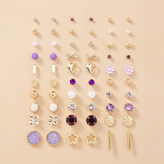 Fashion Favorite 30-delige Set Oorbellen - Royal Purple