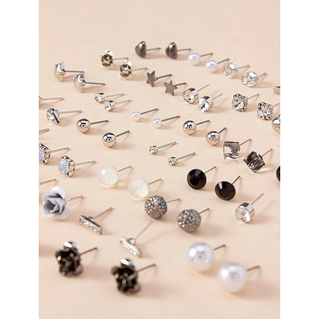 30-delige Set Oorbellen - Midnight Black | Bijoux