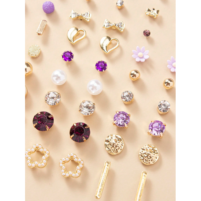 30-delige Set Oorbellen - Royal Purple | Bijoux