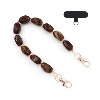 Fashion Favorite Telefoonkoord - Kralen Bruin