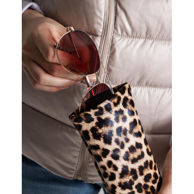 Brillenkoker / Knijp Portemonnee - Luipaard