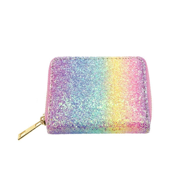 Kinder Portemonnee - Glitter Regenboog | 12 x 9 x 2,5 cm