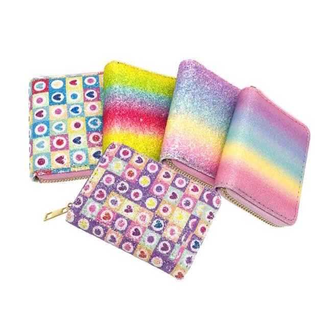 Kinder Portemonnee - Glitter Regenboog | 12 x 9 x 2,5 cm