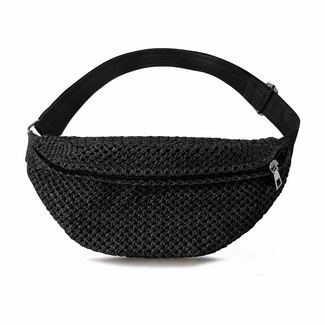 Fashion Favorite Heuptas - Stro / Raffia Zwart