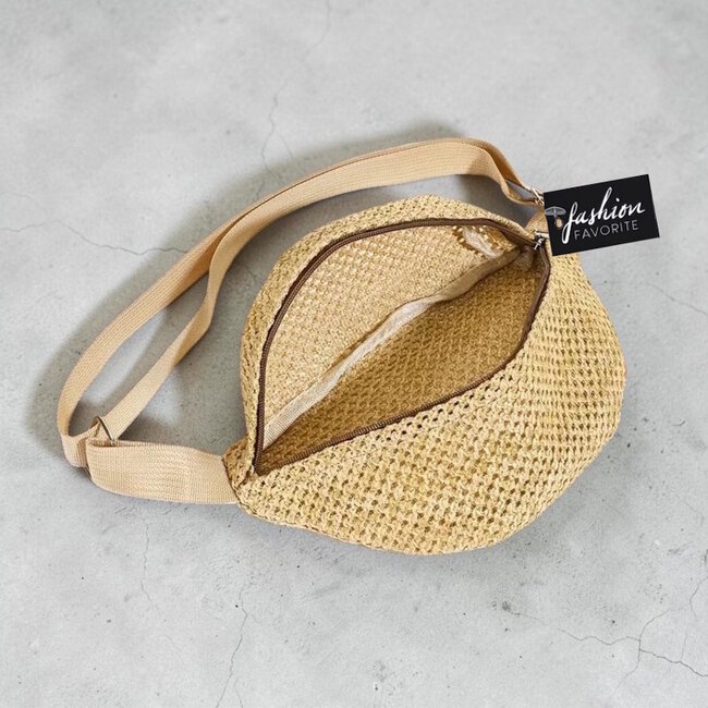 Heuptas - Stro / Raffia Crème | 28,5 x 15 x 9 cm