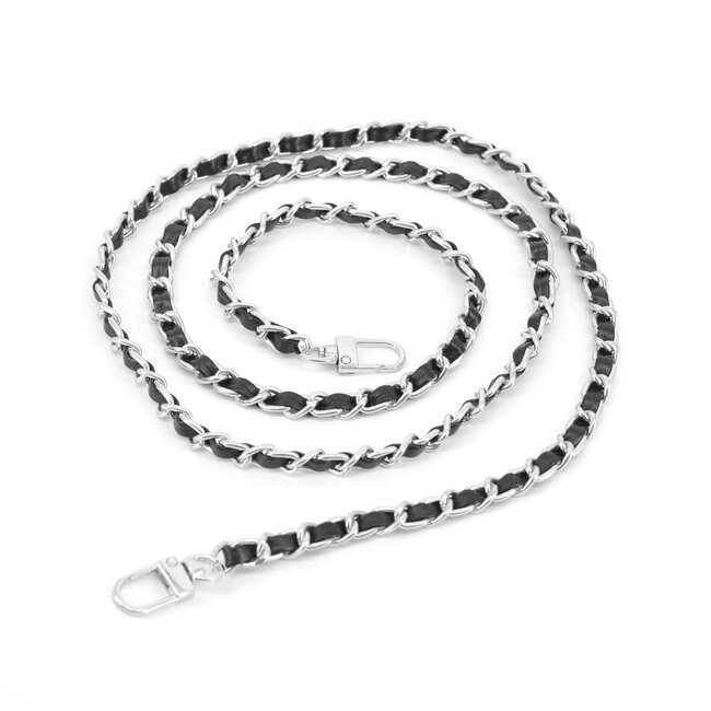 Bag Strap / Tas Riem Chain - Zwart/Zilver | 120 cm | Schouderriem