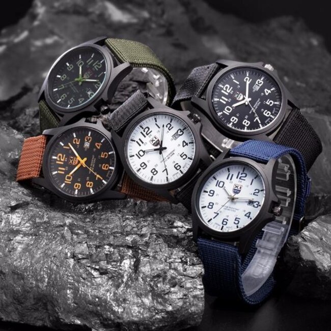 New Military Horloge | Groen | Nylon