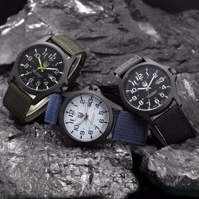 New Military Horloge | Groen | Nylon