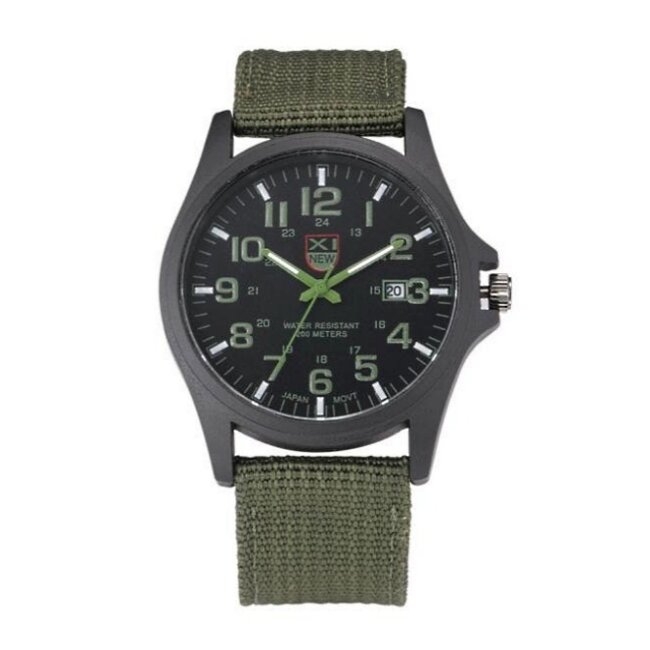New Military Horloge | Groen | Nylon