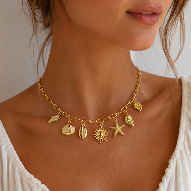 Bedel Ketting - Shells Goudkleurig | 39 + 7 cm
