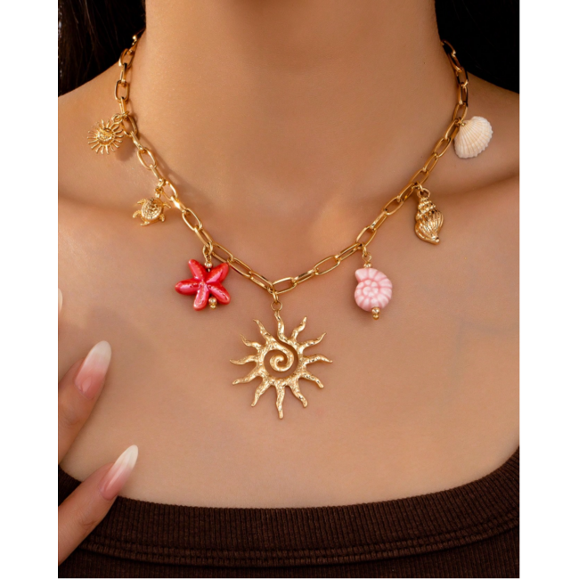 Bedel Ketting - Sun Goudkleurig | 39 + 5 cm