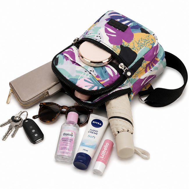 Crossbody Schoudertas - Zwart | Polyester | 30x18x10 cm